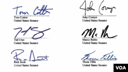 امضای ۶ سناتور آمریکا در نامه درخواست تحریم بخش مالی ایران از پرزیدنت ترامپ