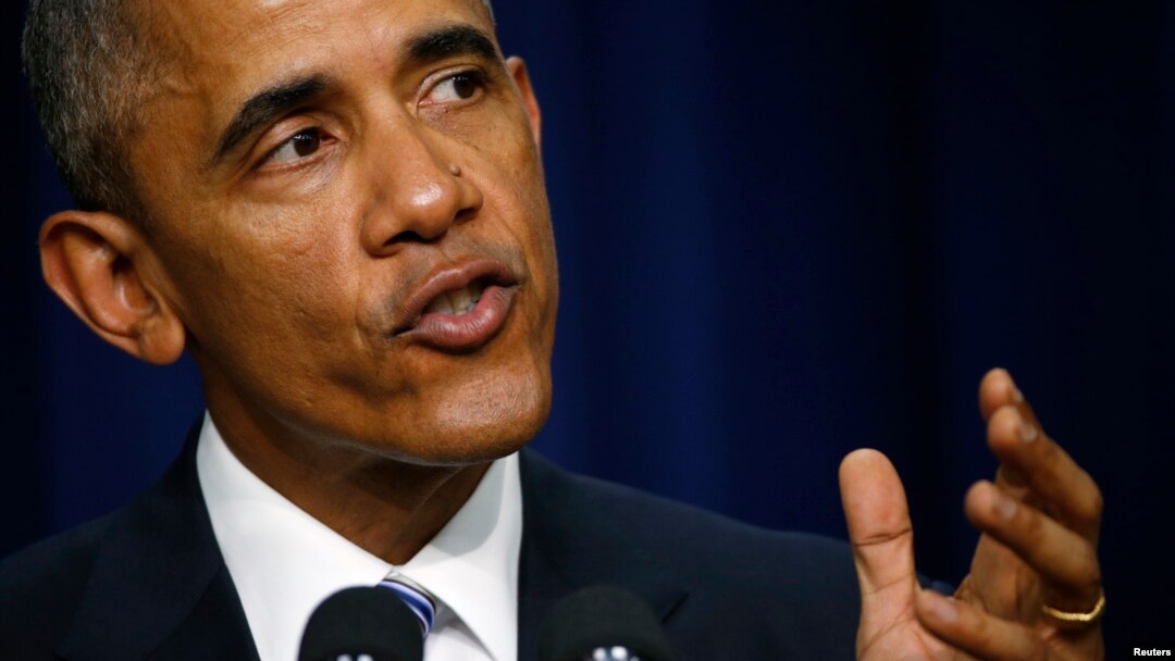 Presiden AS Barack Obama memberikan pidato pada KTT Kontra Ekstremisme di Washington, Rabu (18/2).