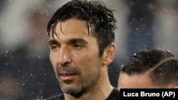 Gianluigi Buffon lors de la demi-finale contre le Real Madrid, Turin, le 3 avril 2018