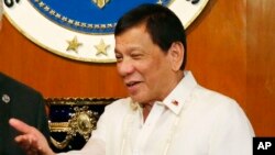 Le président Rodrigo Duterte à Maille, Philippines, 7 août 2017.