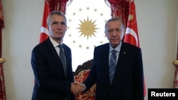 Генеральный секретарь НАТО Йенс Столтенберг и президент Турции Реджеп Тайип Эрдоган. Стамбул, 4 июня 2023 г. 
