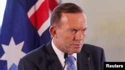 FILE - Australian Prime Minister Tony Abbott speaks at a news conference.