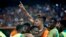 Ivory Coast Forward Sebastien Haller celebrates scoring a goal in the semifinals of the 2023 Africa Cup of Nations against DRC, Stade Olympique Alassane Ouattara, Abidjan, Ivory Coast - February 7, 2024 