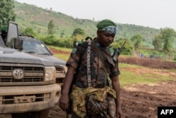 FILE — A Congolese soldier is seen at the base of the United Nations Organization Mission for the Stabilization of the Congo (MONUSCO) in Kamanyola, eastern Democratic Republic of Congo, on February 28, 2024.