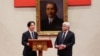 Taiwan's president Lai Ching-te and C.C Wei, Chairman and CEO of TSMC hold press conference at Taiwan's presidential office in Taipei, March 6, 2025. 