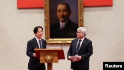 Taiwan's president Lai Ching-te and C.C Wei, Chairman and CEO of TSMC hold press conference at Taiwan's presidential office in Taipei, March 6, 2025. 