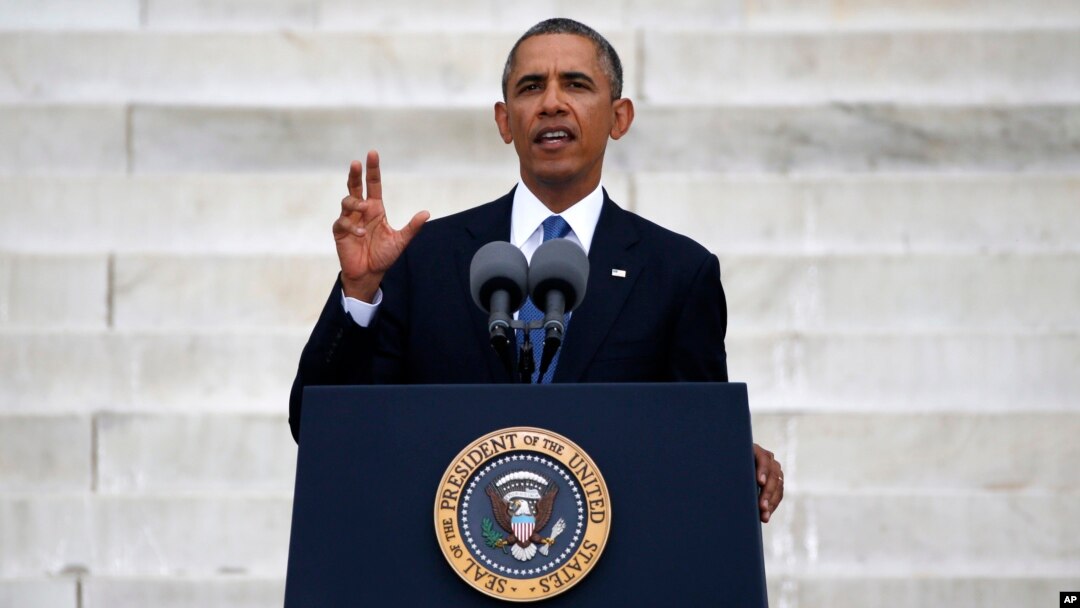 Presiden Barack Obama menyampaikan pidato utama hari Rabu (28/8) dalam peringatan 50 tahun gerakan kebebasan sipil di AS. 
