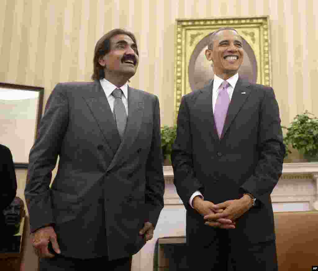 Хамад бін Халіфа аль-Тані з Бараком Обамою.