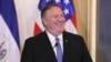 FILE - U.S. Secretary of State Mike Pompeo reacts at the Presidential House in San Salvador, El Salvador, July 21, 2019.