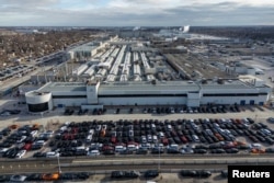 A drone view of Stellantis's Chrysler Windsor Assembly facility in Windsor, Ontario, Canada, Feb. 4, 2025.