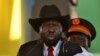 FILE - South Sudan President Salva Kiir addresses the crowds at the John Garang's Mausoleum in Juba, South Sudan, Oct. 31, 2018.