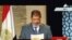 Egypt's President-elect Mohamed Morsi speaking on television.