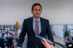 FILE—Sen. Brian Schatz, D-Hawaii, speaks with reporters as he walks to a vote on Capitol Hill, September 6, 2023 in Washington.