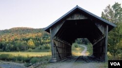 Fall colors accentuate the quaintness of this little Vermont covered bridge. (Carol M. Highsmith)