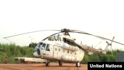 The U.N. Mission in South Sudan says it has evidence that a helicopter like this one was shot down over Bentiu last month.