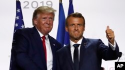 Shugaba Trump (Hagu) da shugaba Macron (Dama)