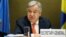 U.N. Secretary-General Antonio Guterres talks during the High-Level Pledging Event for the Humanitarian Crisis in Yemen, in Geneva, Switzerland, April 3, 2018. 