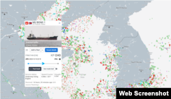 북한 선박 무봉1호가 남쪽 방향으로 이동 중이다. 자료=MarineTraffic