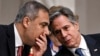 FILE - Turkey's Foreign Minister Hakan Fidan, left, speaks with U.S. Secretary of State Antony Blinken during a meeting in Aqaba, Jordan, Dec. 14, 2024. Two weeks later, the two spoke again by phone. (Andrew Caballero-Reynolds/Pool)