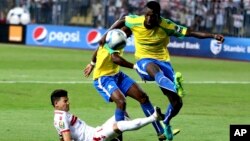 Exploit du club sud-africain Mamelodi Sundowns contre le Zamalek de l’Egypte au stade Borg El Arab à Alexandrie, 30 octobre 2016. 