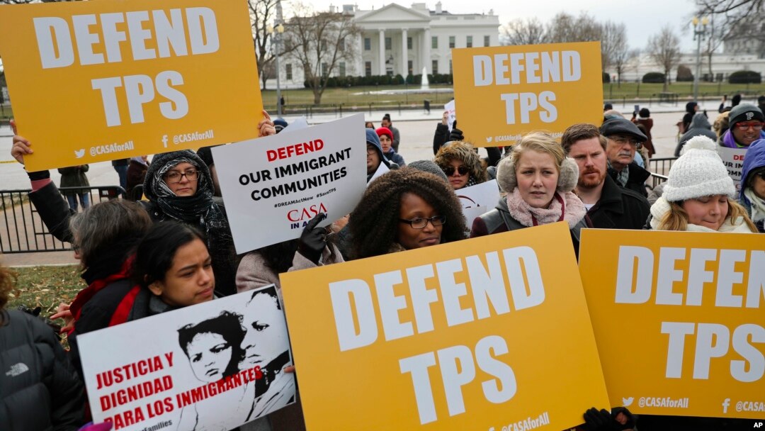 FILE - CASA de Maryland, an immigration advocacy and assistance organization, holds a rally in Lafayette Park, across from the White House in Washington.