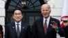美国总统拜登和第一夫人吉尔·拜登2024年4月9日在白宫欢迎日本首相岸田文雄和夫人岸田裕子。