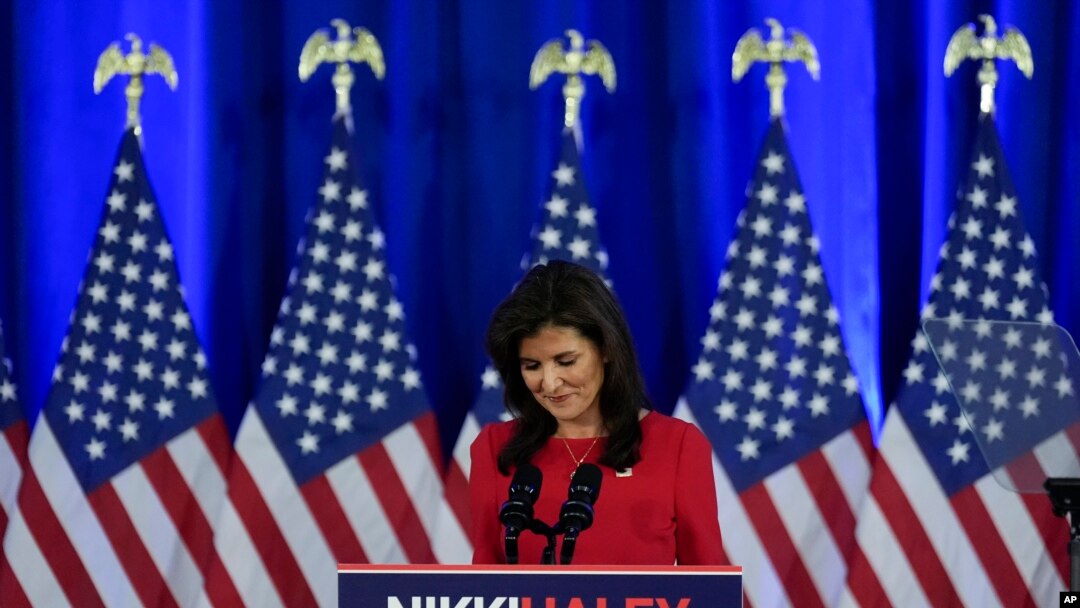 Nikki Haley yasezeye ku bamushyigikiye ari mu mujyi wa Charlesron muri Leta ya Karolina y'Epfo