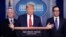 El presidente trump se dirige a la prensa en la Casa Blanca para informar sobre la lucha de EE.UU. contra el avance de la pandemia de coronavirus.
