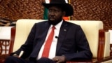 South Sudanese President Salva Kiir (pictured) meets his Sudanese counterpart, Omar al-Bashir, in Khartoum on Sept. 21, 2018. 