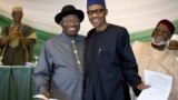 Goodluck Jonathan da Muhammadu Buhari.