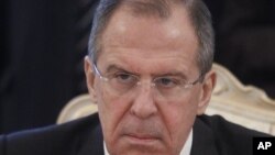 Sergei Lavrov à Moscou, le 6 février 2012