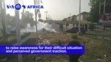 VOA60 Africa - Nigeria: Citizens displaced as a result of attacks by Boko Haram protest in the streets of Maiduguri