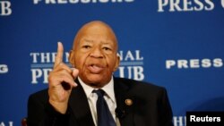 FILE - House Oversight and Government Reform Chairman Elijah Cummings (D-MD) addresses a National Press Club luncheon in Washington, Aug. 7, 2019.