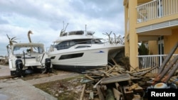 Damage in the aftermath of Hurricane Dorian on the Great Abaco island town of Marsh Harbour, Bahamas, Sept. 4, 2019. 