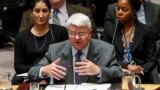 FILE - Herve Ladsous, head of the U.N. Department of Peacekeeping Operations, speaks to Security Council representatives in New York, Oct.14, 2014.