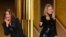  En esta captura de video emitida el domingo 28 de febrero de 2021 por NBC, las presentadoras Tina Fey, izquierda, de Nueva York, y Amy Poehler, de Beverly Hills, California, hablan en los Golden Globe Awards. (NBC vía AP)