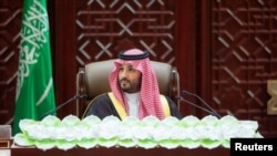 Saudi Crown Prince Mohammed Bin Salman delivers Annual Address at Shura Council in Riyadh, Saudi Arabia, Sept. 18, 2024. (Saudi Press Agency/Handout via Reuters)