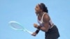 Coco Gauff of the US celebrates after defeating Paula Badosa of Spain in a women's singles semifinal match for the China Open tennis tournament at the National Tennis Center in Beijing, Oct. 5, 2024.