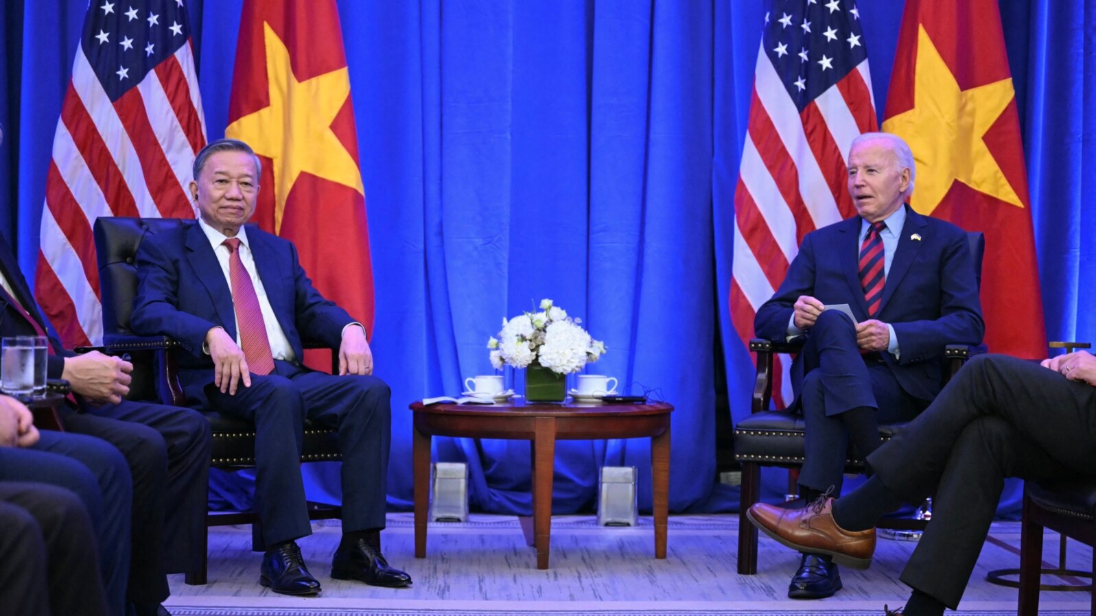 Vietnamese President To Lam meets with U.S. President Joe Biden on the sidelines of the United Nations General Assembly in New York on Sept. 25, 2024.