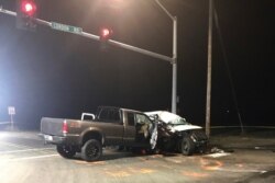 FILE - The scene of a deadly van crash in Salem, Oregon, is shown in this Nov. 29, 2019, file photo provided by the Marion County Sheriff's Office.