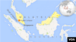 Bản đồ Eo biển Malacca nằm giữa bán đảo Malay thuộc Malaysia và đảo Sumatra của Indonesia.