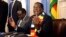 Zimbabwean President elect Emmerson Mnangagwa addresses a press conference in Harare, Aug, 3, 2018.