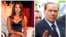 FILE - A combination photo shows Karima el-Mahroug of Morocco at the Karma disco in Milan, Nov. 14, 2010, and Italy's former PM Silvio Berlusconi in Brussels, Belgium, June 28, 2012. 