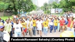 Baye ya PPRD batamboli na Kinshasa pene na Assemblée nationale, Palais du peuple, Kinshasa, 12 juin 2019. (Facebook/Je suis Ramzani Shadary)