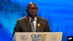 FILE — Jean-Michel Sama Lukonde, DRC's Prime Minister, speaks at the COP27 U.N. Climate Summit, on November 8, 2022, in Sharm el-Sheikh, Egypt.