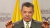 El presidente colombiano Juan Manuel Santos habla en una rueda de prensa en Bogotá. 27 de octubre de 2017. 