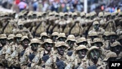 Parade militaires en Côte d'Ivoire lors de la célébration du 58eme anniversaire de l'indépendance. 