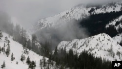 Fog and mist shroud the Sierra Nevada near Echo Summit, Calif., Feb. 2, 2017.