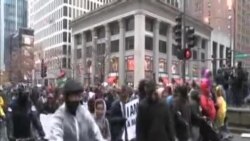 芝加哥警方與抗議者衝突