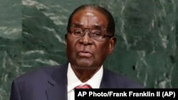 Le président Robert Mugabe du Zimbabwe, lors de l'Assemblée générale des Nations unies, 21 septembre 2017.